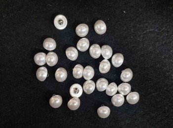 White Color Semi Circle Shape Pearl Button