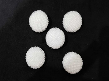 White Pearl Buttons Round Shape Light Weight Buttons-2.2 cm, Pack of 5 pieces