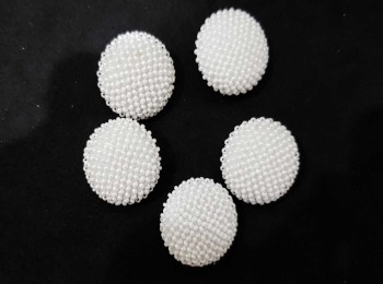 Milky White Pearl Buttons Round Shape Light Weight Buttons-2.2 cm, Pack of 5 pieces