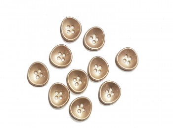 Matte Finish Golden Color Rounded Triangular Shape Plastic Shirt Buttons