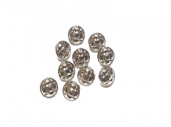 Silver Color Round Shape Loop Hole Embossed Shirt Buttons