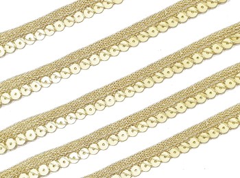 Yellowish Golden Color Sequins Lace