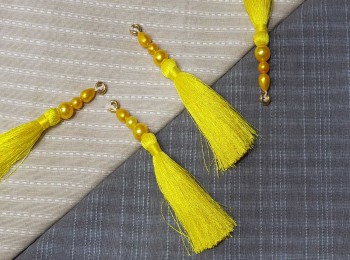 Neon Yellow Color Tassels - Pack of 4