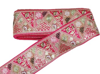 Hot Pink Thread Work Lace / Border