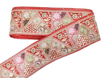 Red Thread Work Lace / Border