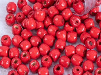 WBD0004 Red Color Wooden Beads