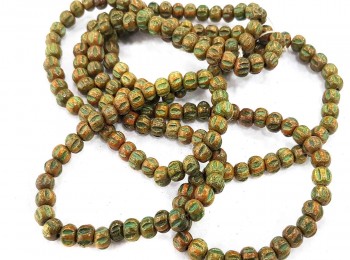 Green Color Round Shape Wooden Beads