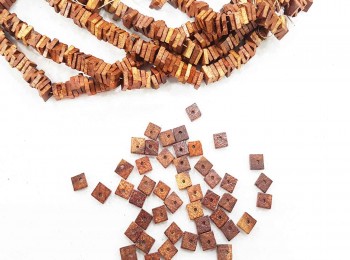 Brown Color Square Shape Wooden Beads