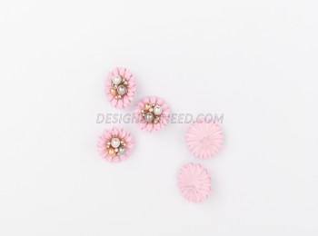 Ladies Buttons Flower Shape Baby Pink Color WBTN0001
