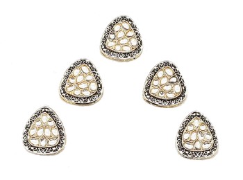 Black Triangular Shape Kundan/Mina Buttons