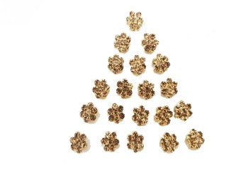 Dark Golden( LCT color) Flower Shape Small Size Rhinestone Buttons
