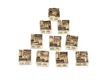Dark Golden(LCT) Square Rhinestone Button Small Size Button for tops, suits, etc.