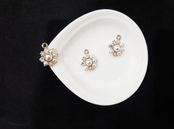 White Designer Fancy Pearl and Rhinestone Buttons For Kurtis, Tops etc. Fancy Buttons For Suits