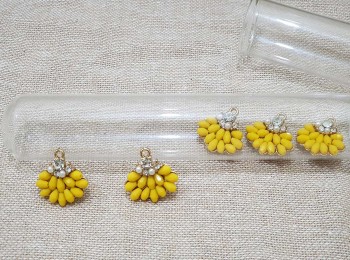 Yellow Designer Fancy Rhinestone Buttons For Kurtis, Tops etc. Fancy Buttons For Suits