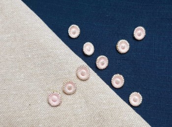 Light Pink Round Shape Metal Ladies Buttons Small Size - 10 pieces