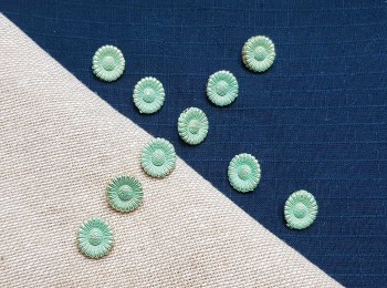 Light Green Round Shape Metal Ladies Buttons Small Size - 10 pieces