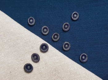 Navy Blue Round Shape Metal Ladies Buttons Small Size - 10 pieces