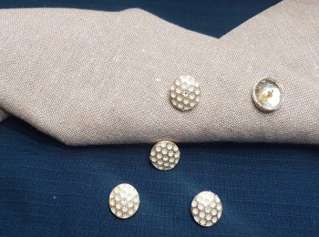 Cream Color Round Shape Metal Ladies Buttons Small Size - 5 pieces