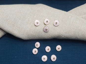 Baby Pink Color Round Flower Design Metal Ladies Buttons Small Size - 10 pieces