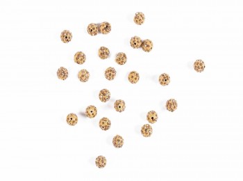 Golden color Round Shape with Glass Stone Ladies Buttons/zircon balls/shamballa beads