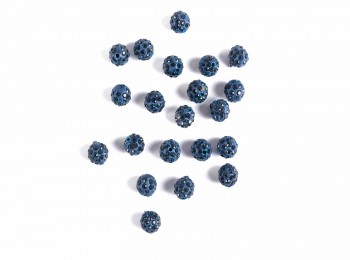 Navy Blue color Round Shape Ladies Buttons Loop Hole/Zircon Balls/shamballa beads
