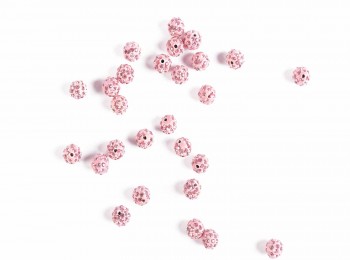 Baby Pink color Round Shape Ladies Buttons Loop Hole/Zircon Balls/shamballa beads