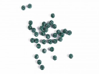 Dark Green color Round Shape Ladies Buttons Loop Hole/Zircon Balls/shamballa beads
