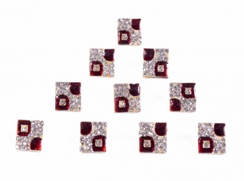 Maroon Color Square Shape Ladies Buttons WBTN0038I