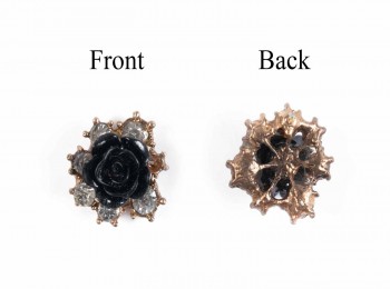 Black Color Flower Shape Ladies Buttons WBTN0039