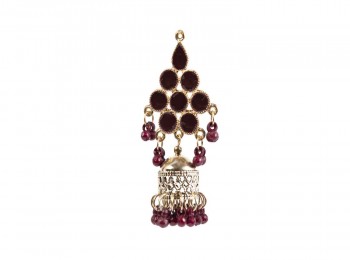 Maroon Color Hanging Style Fancy Designer Buttons With Metal Base