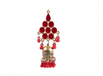 Red Color Hanging Style Fancy Designer Buttons With Metal Base