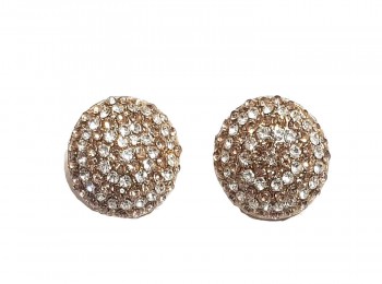 Round Shape Golden-Silver Color Stone Work Metal Buttons