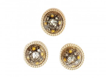 Golden Brown Color Stone And Marble Work Metal Buttons