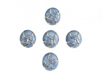 Blue Color Round Shape Marble Buttons for Ladies Suits, Blazers, Coats etc.