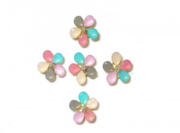Pastel Multi Color Flower Shape Kundan Buttons