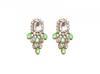 Green Silver Rhinestone Work Fancy Kundan Buttons For Ladies Suits, Dresses, Jewlery Making etc.