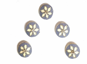 Grey Color Maple Leaf Print Round Metal Buttons for ladies suits, kurtis, etc.