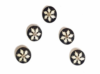 Black Color Maple Leaf Print Round Metal Buttons for ladies suits, kurtis, etc.