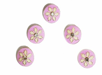 Light Pink Color Maple Leaf Print Round Metal Buttons for ladies suits, kurtis, etc.
