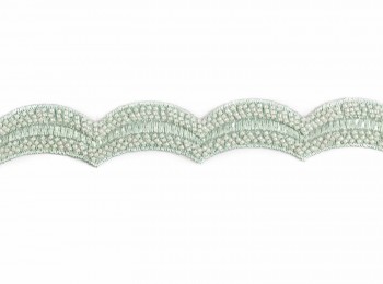 Light Green Color Beads Work Western Lace WEST0004A