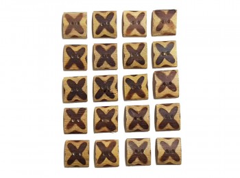Light Brown Square Shape Wooden Buttons