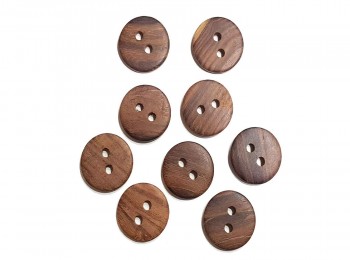 Dark Brown Color Round Wooden Buttons