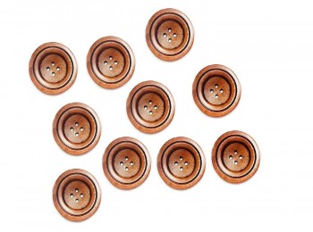 Dark Brown Round Wooden Buttons for Cardigans, Sweaters, DIY, Craft