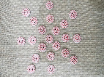Red White Color Round Wooden Buttons for Kurtis, Cardigans, Sweaters etc.