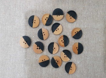Brown-Black Round Wooden Buttons for Kurtis, Cardigans, Sweaters etc.