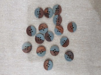 Brown-Grey Round Wooden Buttons for Kurtis, Cardigans, Sweaters etc.