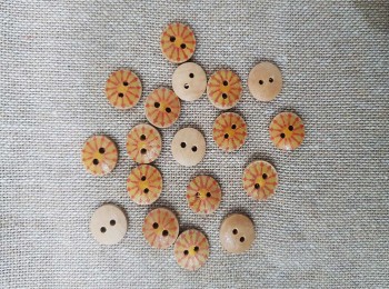 Skin Multi Color Round Wooden Buttons for Kurtis, Cardigans, Sweaters etc.