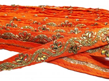 Orange Color Zari Work Lace/ Border