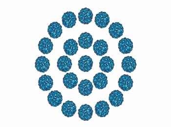 Light Blue color Round Shape Ladies Buttons Loop Hole/Zircon Balls/shamballa beads