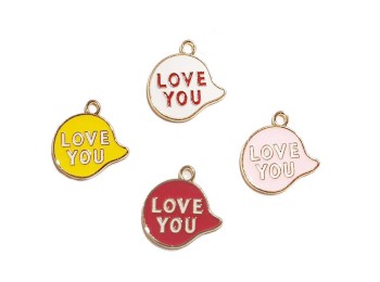 'Love You' Assorted Charms/Pendants for bags, keychains, craft items etc.